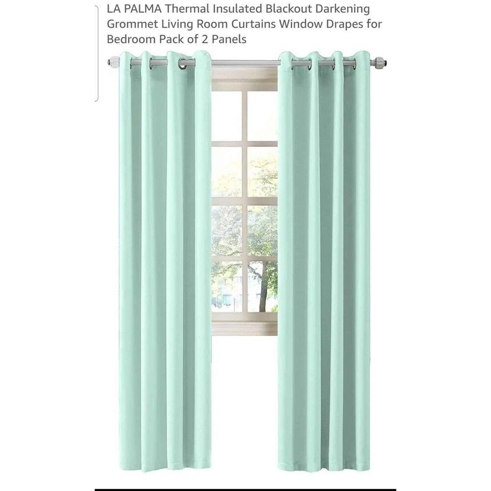 LA PALMA Thermal Insulated Blackout Curtains 52”W x 84”L (Pack of 2)